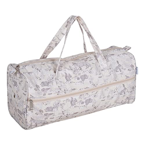 Hobby Gift MR4698Ƨ Stricktasche – Großer Garnhalter Wolle Aufbewahrungstasche – Reißverschlussfach für bis zu 40 cm Stricknadeln, Häkelnadeln und Zubehör, Woodland Toile, 16.5 x 45 x 19.5cm von Hobby Gift