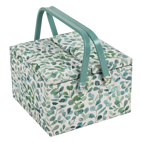 Hobby Gift Exclusive Große Bastel Aufbewahrungsbox für Näharbeiten mit zwei Deckeln, Zubehörablage, Nadelkissen, Taschen, PVC-Griffe, 25 x 25 x 17 cm, Eukalyptus Hobby Gift Exclusive Große Bastel Aufbewahrungsbox für Näharbeiten mit zwei Deckeln, Zubehörablage, Nadelkissen, Taschen, PVC-Griffe, 25 x 25 x 17 cm, Eukalyptus von Hobby Gift
