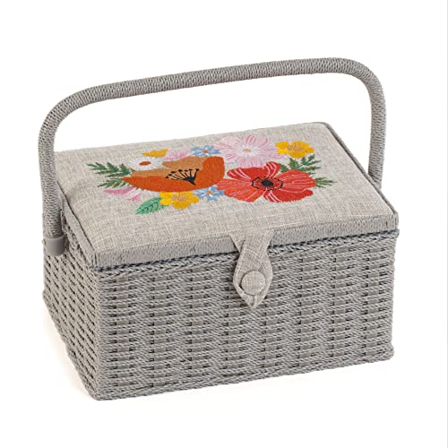 Hobby Gift Medium Näh-Aufbewahrungsbox, Holz/Stoff, Gestickte Wildblume Hobby Gift Medium Näh-Aufbewahrungsbox, Holz/Stoff, Gestickte Wildblume von Hobby Gift