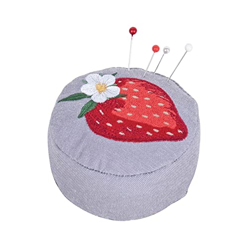 Hobby Gift Nadelkissen aus Stoff, 8 x 8 x 3,5 cm, natürliche Erdbeere von Hobby Gift
