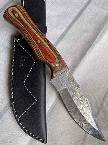 Hobby Hut HH-339 24,76 cm Damaststahl-Jagdmesser mit Scheide, Messer mit Fester Klinge, Griff aus Walnussholz, scharfes Messer, entwickelt für Jagd und Camping Hobby Hut HH-339 24,76 cm Damaststahl-Jagdmesser mit Scheide, Messer mit Fester Klinge, Griff aus Walnussholz, scharfes Messer, entwickelt für Jagd und Camping von Hobby Hut