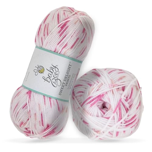 Baby Bee 3 – helles Acryl- und Polyamid-Garn zum Häkeln und Stricken, weicher Knäuel, 300 m, Bastelbedarf für Handarbeit, Kaugummi, 300 m von Hobby Lobby