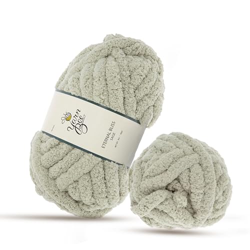 Sage Eternal Bliss Garn von Yarn Bee – Dickes, weiches, klobiges Polyestergarn zum Stricken, Häkeln von Decken, Afghanen, Hüten und mehr Sage Eternal Bliss Garn von Yarn Bee – Dickes, weiches, klobiges Polyestergarn zum Stricken, Häkeln von Decken, Afghanen, Hüten und mehr von Hobby Lobby