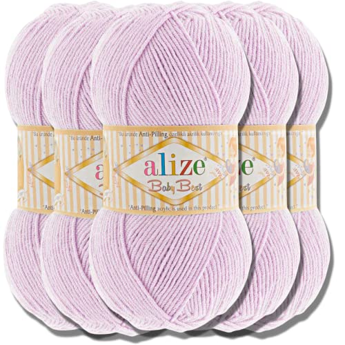 Hobby YARN Alize Baby Best Batik 5x 100g Türkische Premium Wolle Babywolle (Lila) von Hobby YARN