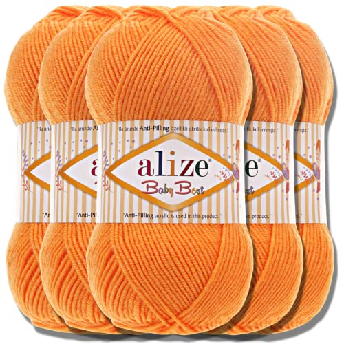 Hobby YARN Alize Baby Best Batik 5x 100g Türkische Premium Wolle Babywolle (Naranja | 336) von Hobby YARN