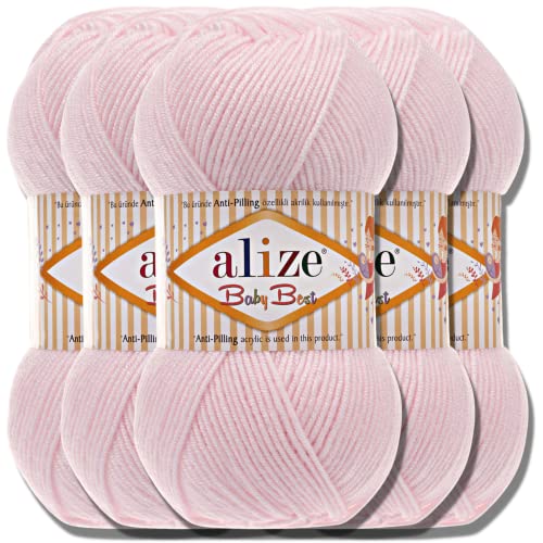Hobby YARN Alize Baby Best Batik 5x 100g Türkische Premium Wolle Babywolle (Rosa) von Hobby YARN
