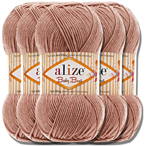 Hobby YARN Alize Baby Best Batik 5x 100g Türkische Premium Wolle Babywolle (Rosa| 354) von Hobby YARN