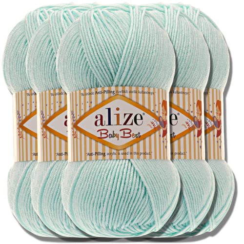 Hobby YARN Alize Baby Best Batik 5x 100g Türkische Premium Wolle Babywolle (Verde) von Hobby YARN