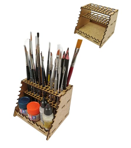 HobbyHold Holz Modellbau Pinsel und Stifthalter - 48 Öffnungen für Vielseitige Aufbewahrung - Pinselhalter - Schreibtisch pinsel Organizer - Malpinselhalter - Einfacher Montage - Made in Poland HobbyHold Holz Modellbau Pinsel und Stifthalter - 48 Öffnungen für Vielseitige Aufbewahrung - Pinselhalter - Schreibtisch pinsel Organizer - Malpinselhalter - Einfacher Montage - Made in Poland von HobbyHold