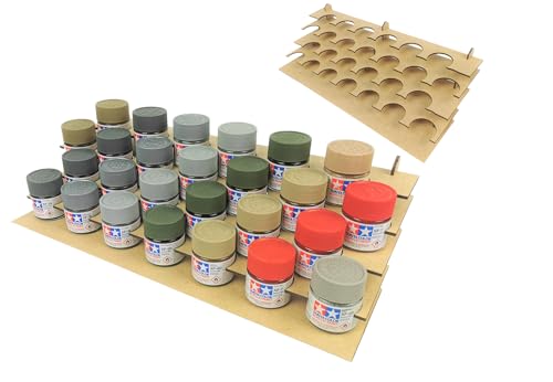 HobbyHold Holz Modellfarben-Organizer: Stufenregal mit 26 Löchern für 41-mm-Farbe - Ideal für Humbrol - Farbständer 41mm - Paint rack Organisator - Farbregal - Farbhalter Rack - Organizer, SS_39 von HobbyHold