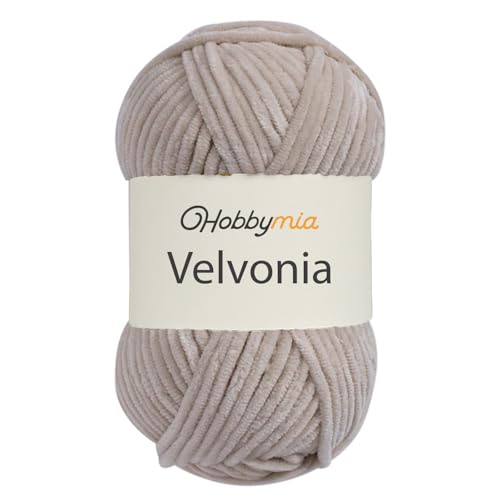 HobbyMia Velvonia – 100 g – sperriges Gewicht – weiches Samtgarn zum Häkeln und Stricken – Babydecke & Amigurumi-Garn (18907 – Morgendämmerung, 1 Knäuel) von HobbyMia