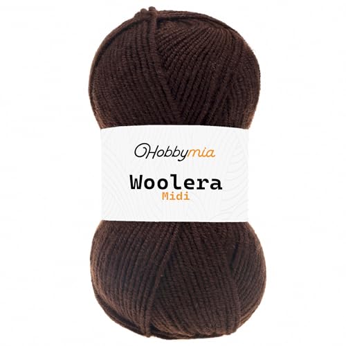 HobbyMia Woolera Midi-Wollgarn, 100 g, Kammgewicht, 75 % Acryl, 25 % Wolle, Braun, 1 Knäuel HobbyMia Woolera Midi-Wollgarn, 100 g, Kammgewicht, 75 % Acryl, 25 % Wolle, Braun, 1 Knäuel von HobbyMia