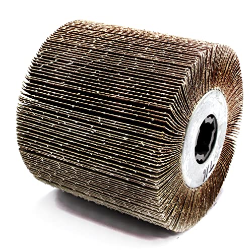 Fächerschleifwalze Lamellen Lamellenroller Körnung 320 Satinierwalze 120x100x19mm Schleifwalze Satiniermaschine Schleifrolle für Winkelschleifer von HobbyPower24