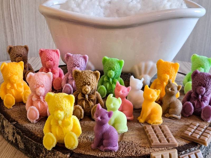 Sheabutter Seife, Bärchen, Kätzchen, Schokolade, Kinderseife, Party, Gästeseife, Verschiedene Frucht Und Duftsorten von HobbybastlerShop