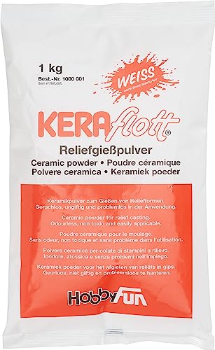Hobbyfun 1000001 Keramikpulver, Keramik Gießpulver, Weiß, 1 kg (1er Pack), 1000 Gramm von Hobbyfun