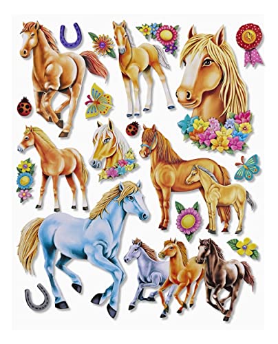 Hobbyfun 3 D Sticker XXL, Pferde Bogen ca. 30 x 30 cm von Hobbyfun