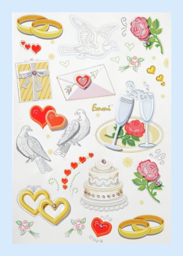Hobbyfun creapop®Sticker Hochzeit I ca. 20-60mm selbstklebend von Hobbyfun
