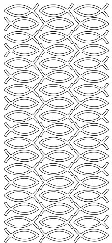 Konturensticker "Fische "silber,bogen 10 x 23 cm von Hobbyfun