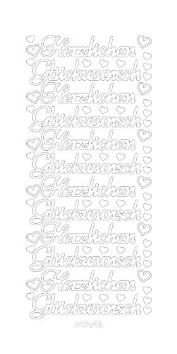 "Konturensticker ""Herzlichen Glückwunsch II"" gold-glänzend" "Konturensticker ""Herzlichen Glückwunsch II"" gold-glänzend" von Hobbyfun