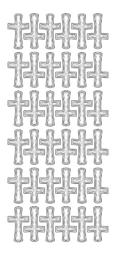 Konturensticker "Kreuz" silber,bogen 10 x 23 cm von Hobbyfun