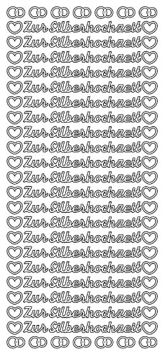 Konturensticker " Zur Silberhochzeit" silber,bogen 10 x 23 cm Konturensticker " Zur Silberhochzeit" silber,bogen 10 x 23 cm von Hobbyfun