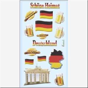 Softy-Sticker, Deutschland, Brandenburger Tor, Deutschlandfahne,Bierkrug, von Hobbyfun