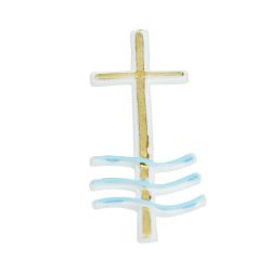 Wachsdekor Taufkreuz bemalt 7,3x2,2cm Wachsdekor Taufkreuz bemalt 7,3x2,2cm von Efco