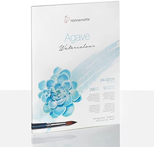 Hahnemühle Agave Watercolour, nachhaltiges Aquarellpapier aus Sisalfasern, 290 g/m², matte Oberfläche, naturweiß, DIN A4 von Hahnemühle