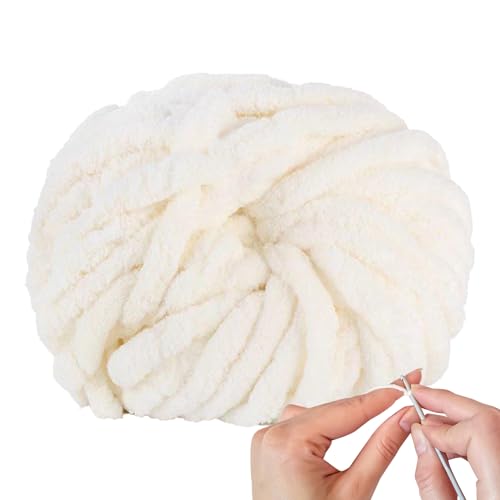 Hobngmuc Garn, Samt-Deckengarn, Häkeln, Basteln, Strickzubehör für Schals, Mützen, Korb, Haustierbett, Babykleidung, Überwurf, Kissen, Decken, 2,4 m von Hobngmuc