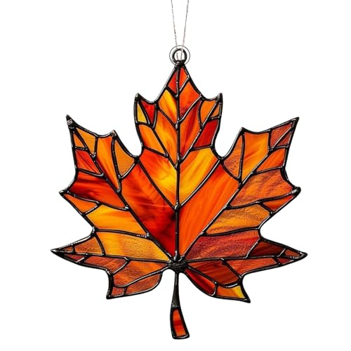 Hobngmuc Herbst-Ahornblatt-Fensteraufhängung – Acryl-Herbstblatt-Wandkunst für Thanksgiving & saisonale Dekoration, wetterfeste Heimdekoration, Innen- und Außenbereich Hobngmuc Herbst-Ahornblatt-Fensteraufhängung – Acryl-Herbstblatt-Wandkunst für Thanksgiving & saisonale Dekoration, wetterfeste Heimdekoration, Innen- und Außenbereich von Hobngmuc