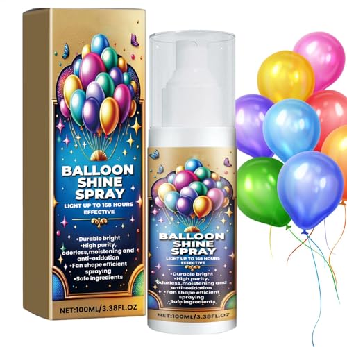 Hobngmuc Hochglanz Ballonspray, 100ml Ballon Glanz Spray, Hochglänzend, Langanhaltend, Schnelle Aufhellung, Für Weihnachten, Geburtstage, Hochzeiten Und Partys Hobngmuc Hochglanz Ballonspray, 100ml Ballon Glanz Spray, Hochglänzend, Langanhaltend, Schnelle Aufhellung, Für Weihnachten, Geburtstage, Hochzeiten Und Partys von Hobngmuc