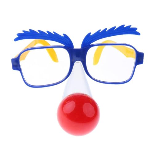 Hobngmuc Lustige Nasenverkleidungsbrille, Clown-Nasenbrille,Einzigartige Cosplay Fotografie Prop Neuheit Brillen - Party-Sonnenbrille mit LED-Clownnase für Halloween-Feiertagsparty von Hobngmuc