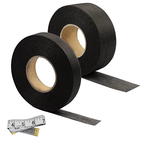 Hocadrv 2 Rollen 70 Yards Saumband zum Aufbügeln,Bügelband für Vorhänge, Bügelband für Bügeln für Kleidung, Gardinen, Vorhänge und Andere Textilien(20mm und 40mm Breit Saumband, Schwarz) von Hocadrv