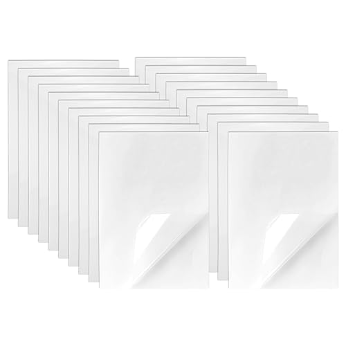 Hocadrv 20 Blatt A4 Druckbar Stickerpapier Selbstklebende Aufkleber A4 Inkjet Aufkleberpapier Bedruckbare Klebefolie Transparent für Tintenstrahldrucker und Laserdrucker (29.7 x 21CM) von Hocadrv