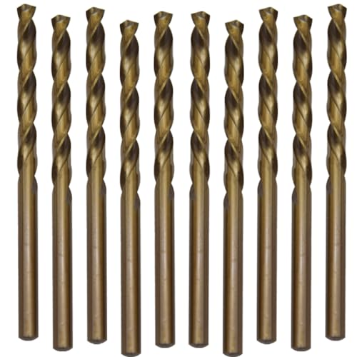 Hocansen 10 Stück HSS Spiralbohrer M35 Cobalt Bohrer Bit Set Kobalt Jobber Bohrer 5mm Metallbohrer für Metall, Edelstahl (5mm/ZT-MH) von Hocansen