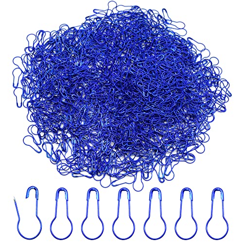 Hocansen 1000 Stück Sicherheitsnadeln Metallkürbisnadel 22mm Birnenförmige Snadeln Calabash Pin für Maschenmarkierer,Stricken,Nähzubehör(Blau/HL) von Hocansen