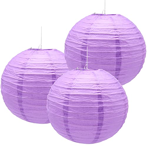 Hocansen 3 Stück Papierlaterne Chinesische Laternen Runde Papierlaterne hängende Dekoration (12in/Light Purple) von Hocansen
