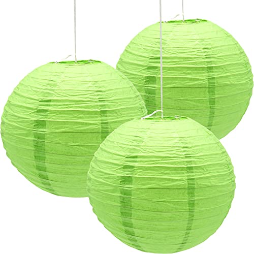 Hocansen 3 Stück Papierlaternen, chinesische Laternen, runde Papierlaternen, zum Aufhängen, Dekoration für Partys, Hochzeiten, Geburtstage, Festivals, Party-Dekorationen (12 in/Grün) von Hocansen