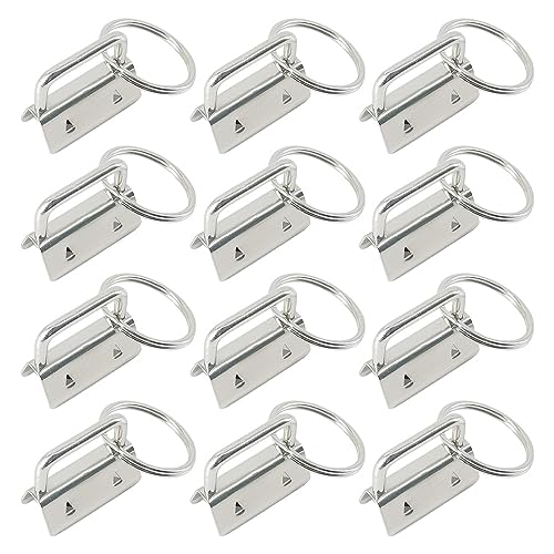 Hocansen 30 Stück Schlüsselanhänger Hardware 32mm Bandschwanzklemme Schlüsselband Rohlinge für DIY Handarbeit,Gurtband und Schlüsselringen(32mm/Silber) von Hocansen