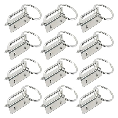 Hocansen 30 Stück Schlüsselband Rohling Schlüsselanhänger Clip 32mm Bandschwanzklemme für DIY Handarbeit,Gurtband und Schlüsselringen (32mm/Silber) von Hocansen
