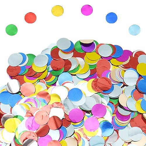 Hocansen 50 g/1,76 oz rundes Konfetti 15 mm, mehrfarbig, Tischkonfetti mit Pailletten, Tischkonfetti mit Punkten, Dekoration für Ballons, Hochzeiten, Partys (Color/ZX-YX) von Hocansen