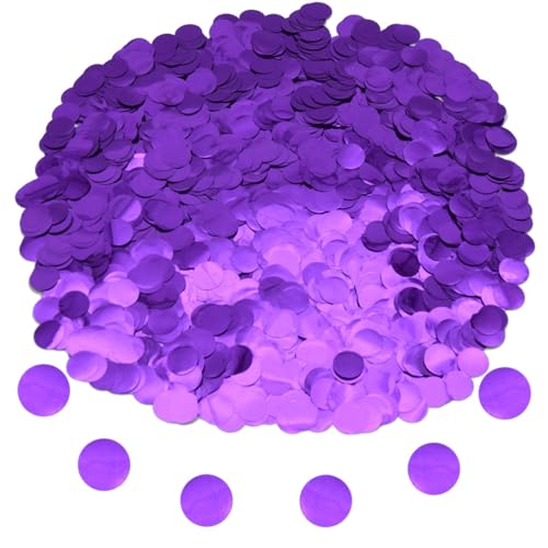 Hocansen 50 g/1,76 oz rundes Konfetti 15 mm, mehrfarbig, Tischkonfetti mit Pailletten, Tischkonfetti mit Punkten, Dekoration für Ballons, Hochzeiten, Partys (Purple/ZX-YX) von Hocansen