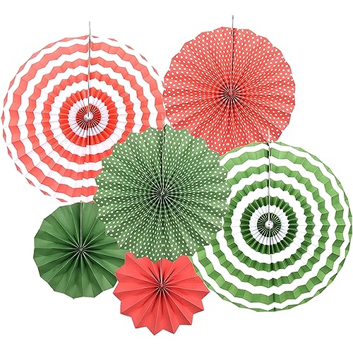 Hocansen 6 Stück Papierfächer 8/12/16 Zoll, Fächer zum Aufhängen, rund, faltbar, Bommel, Papier, bunte Girlanden, Dekoration für Partys, Hochzeiten, Geburtstage (ZS/Colour) von Hocansen