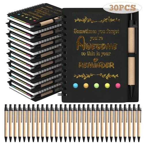 HochoLii Notizbuch 30 Stück, Dankeschön Geschenke Inspirierende Zeitschriften mit einziehbaren Papierstiften Bulk Ermutigung Notizblock für Schullehrer Mitarbeiter, schwarz HochoLii Notizbuch 30 Stück, Dankeschön Geschenke Inspirierende Zeitschriften mit einziehbaren Papierstiften Bulk Ermutigung Notizblock für Schullehrer Mitarbeiter, schwarz von HochoLii