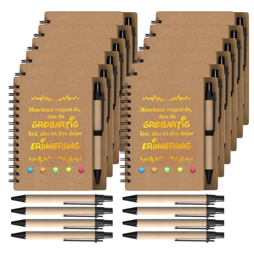 HochoLii Notizbücher, 12 Stück, Dankeschön Geschenke Inspirierende Zeitschriften mit einziehbaren Papierstiften Bulk Ermutigung Notizblock für Schullehrer Mitarbeiter, braun von HochoLii