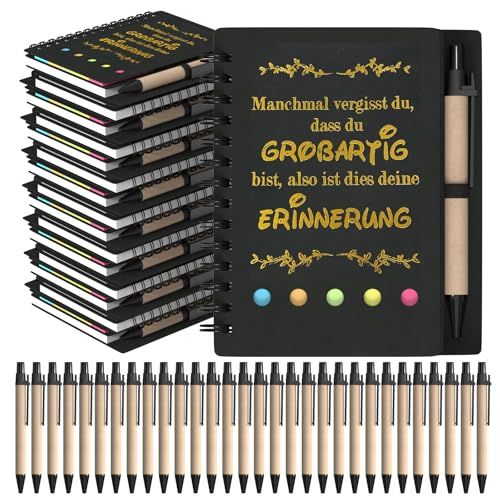 HochoLii Notizbücher, 12 Stück, Dankeschön Geschenke Inspirierende Zeitschriften mit einziehbaren Papierstiften Bulk Ermutigung Notizblock für Schullehrer Mitarbeiter, schwarz HochoLii Notizbücher, 12 Stück, Dankeschön Geschenke Inspirierende Zeitschriften mit einziehbaren Papierstiften Bulk Ermutigung Notizblock für Schullehrer Mitarbeiter, schwarz von HochoLii