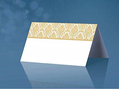 Tischkärtchen mit filigranem Muster gold Tischkarten Hochzeit Taufe Kommunion Konfirmation von Hochzeit & Liebe
