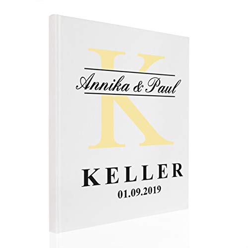 Gästebuch Hochzeit Nr. 79 Personalisiert in Buchbinderleinen (Weiß) von Hochzeitideal