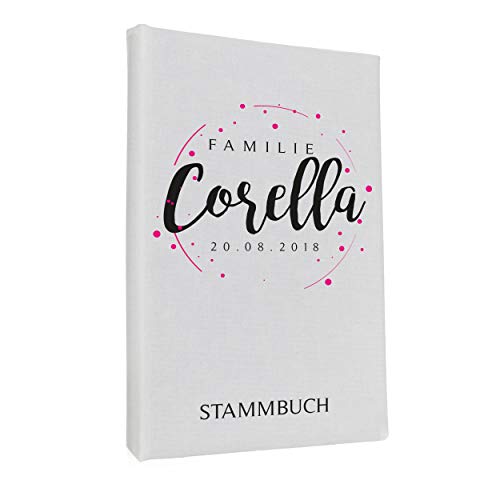 Hochzeitideal Stammbuch der Familie, Familienstammbuch aus Buchbinderleinen, Nr. 182 inkl. Personalisierung (Weiß) von Hochzeitideal