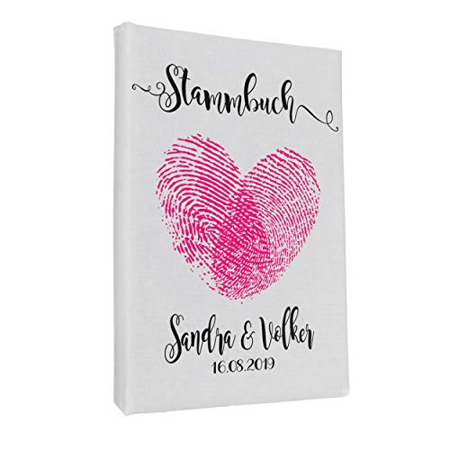 Hochzeitideal Stammbuch der Familie, Familienstammbuch aus Buchbinderleinen, Nr. 44 A inkl. Personalisierung (Weiß) von Hochzeitideal